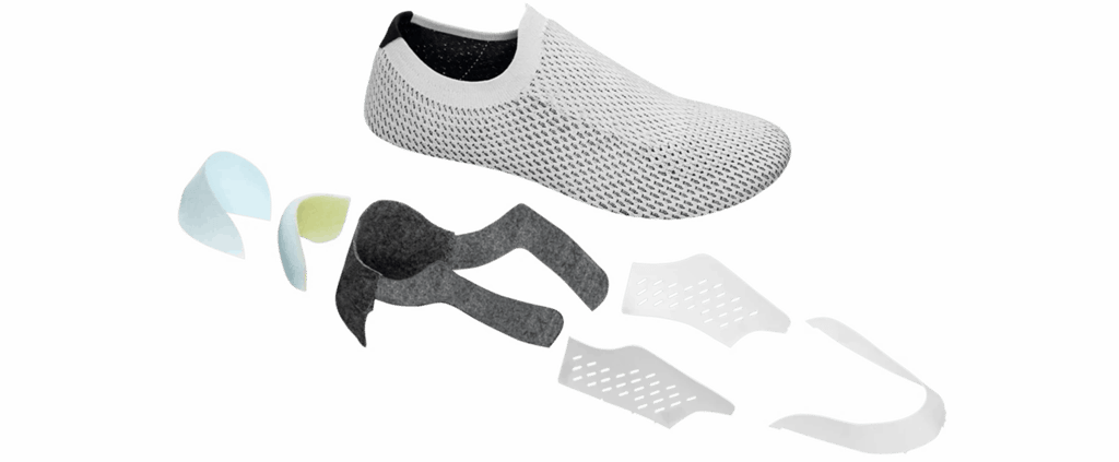 from the allbirds website: it shows the different part of the inside of the tree dasher: the dark grey is wool part