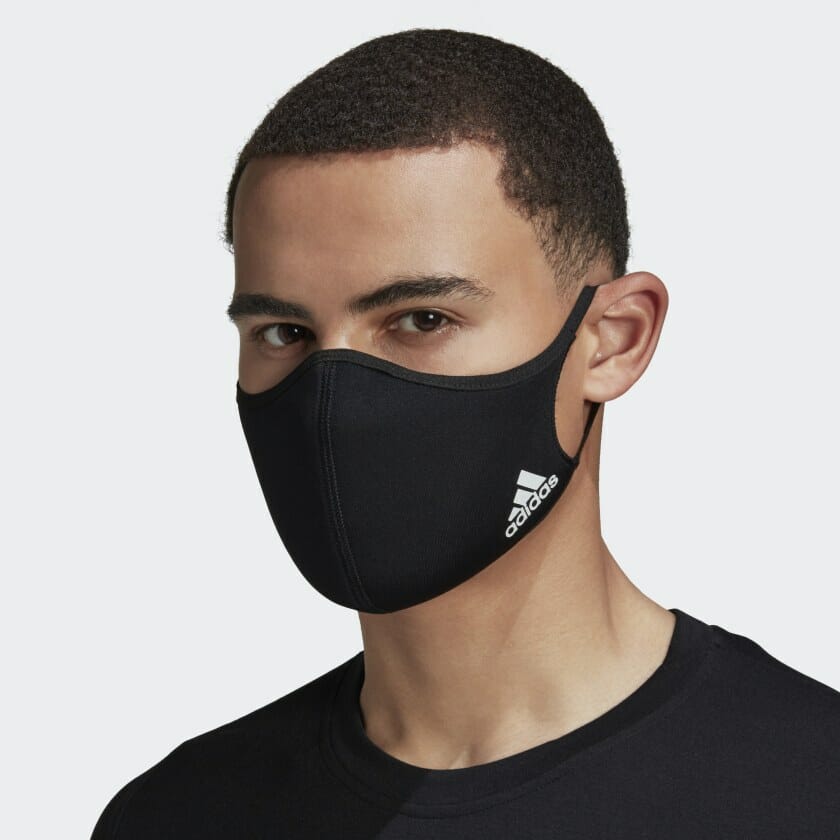the adidas mask – simple branding on the side