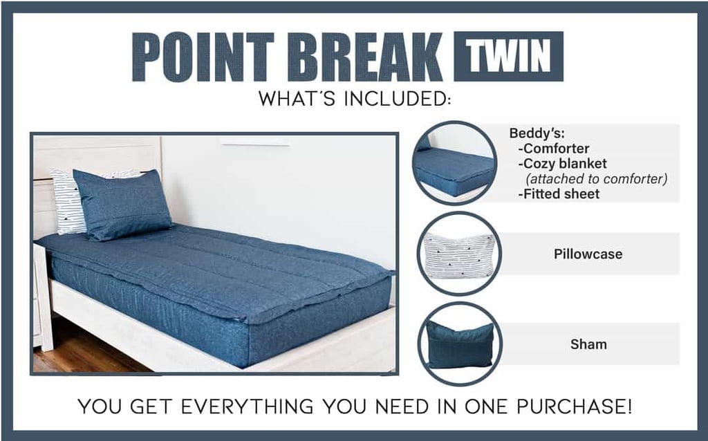 an example of everything included in one of the beddy’s packages