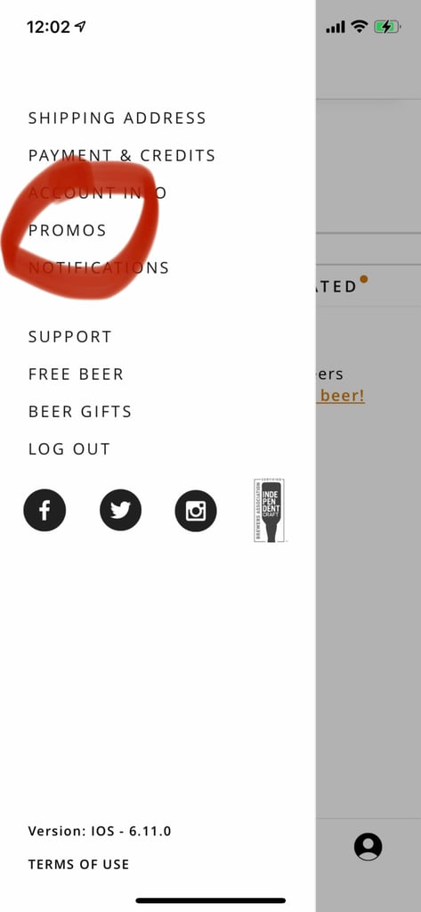 already installed the tavour app? just click the promos button and enter our tavor promo code