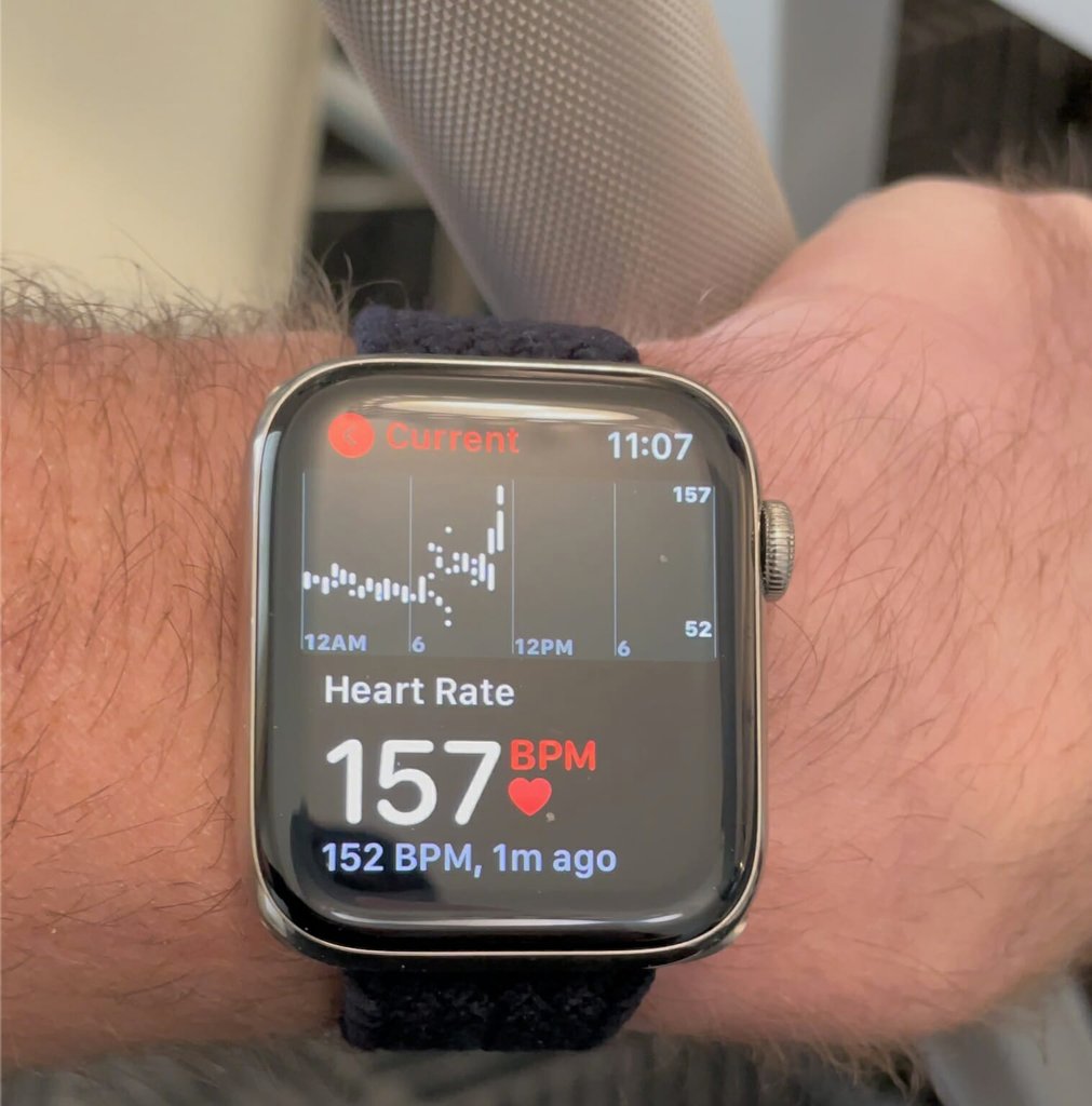 my apple watch gives a heart rate of during this workout