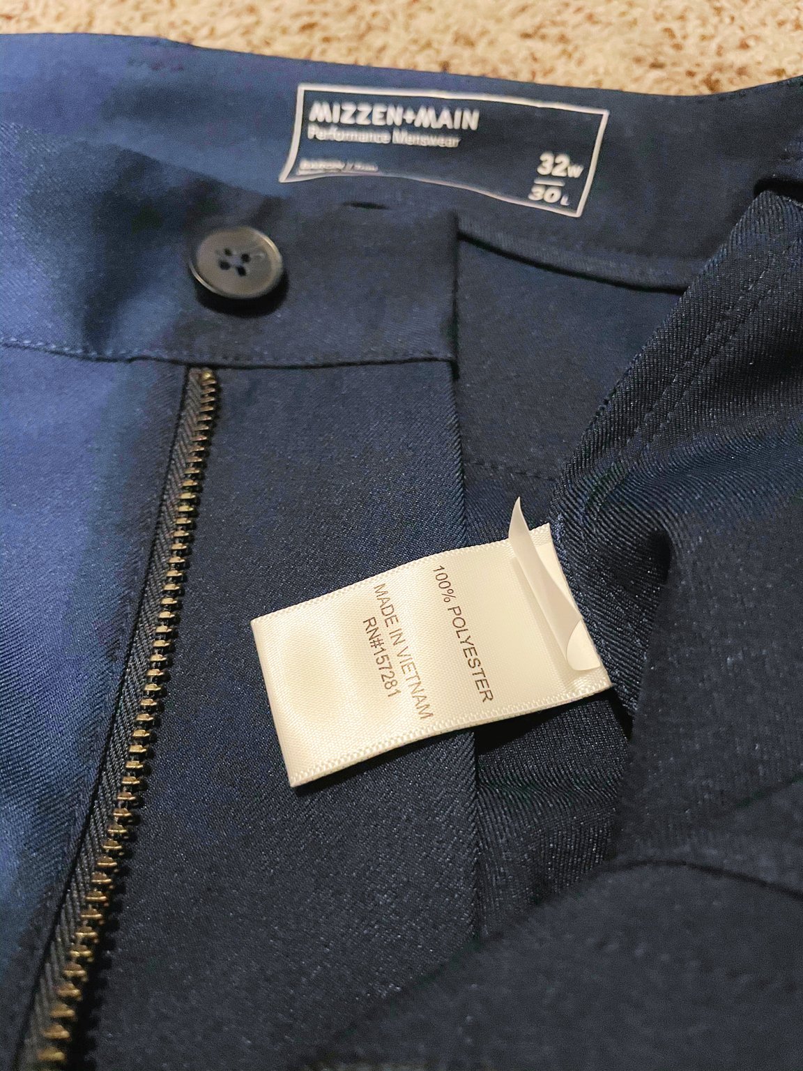 mizzen + main baron chinos material