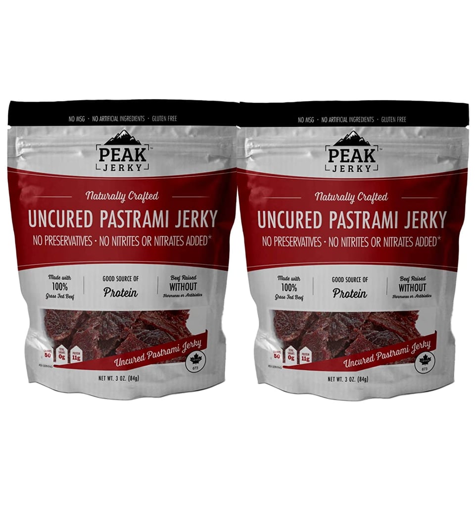 the very best keto jerky: peak jerky uncured pastrami jerky… yes!