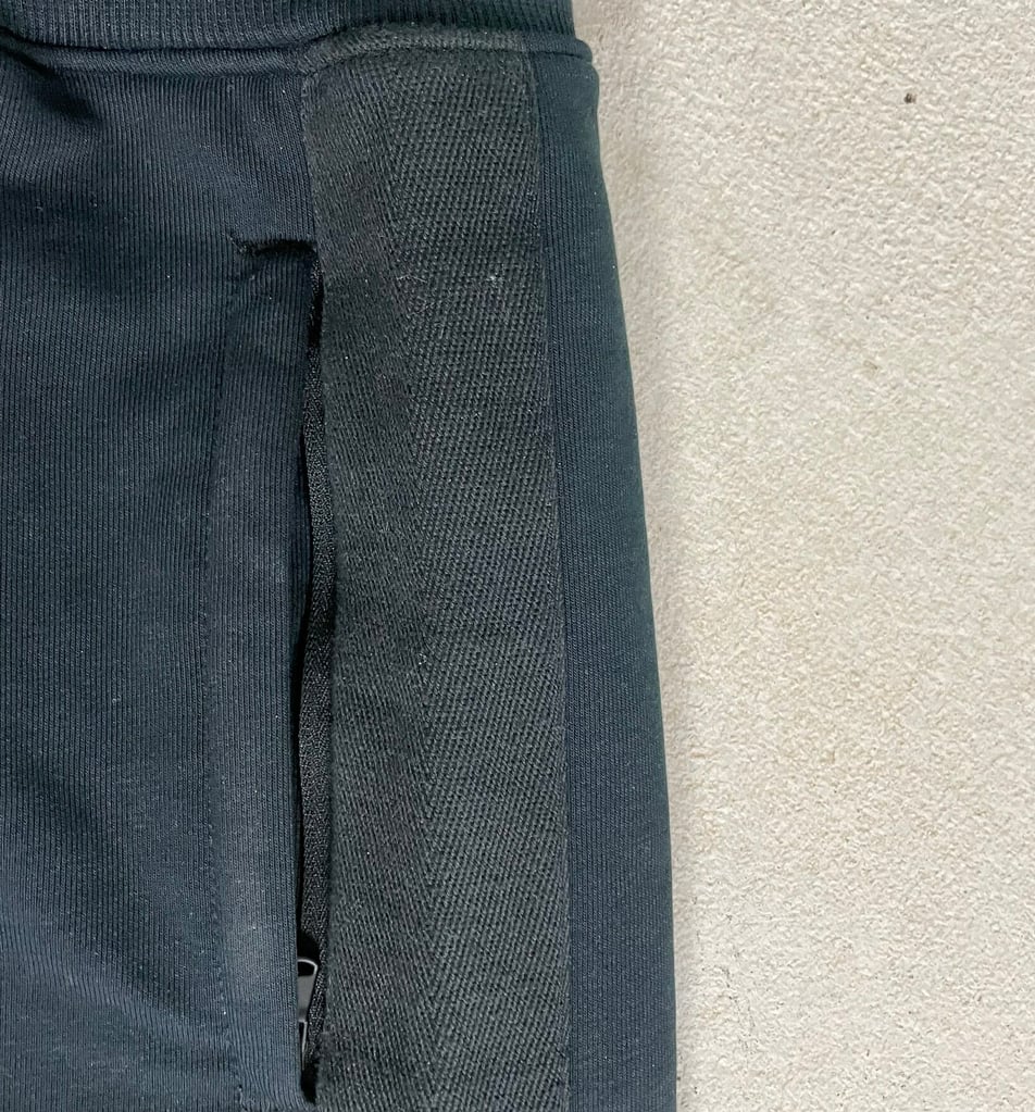 you can see the two different types of fabric on the side in this close-up