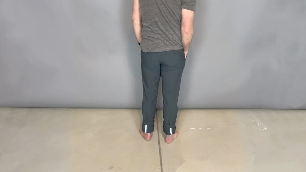 quince review: the reflective cuff is on the back of the chinos, vs