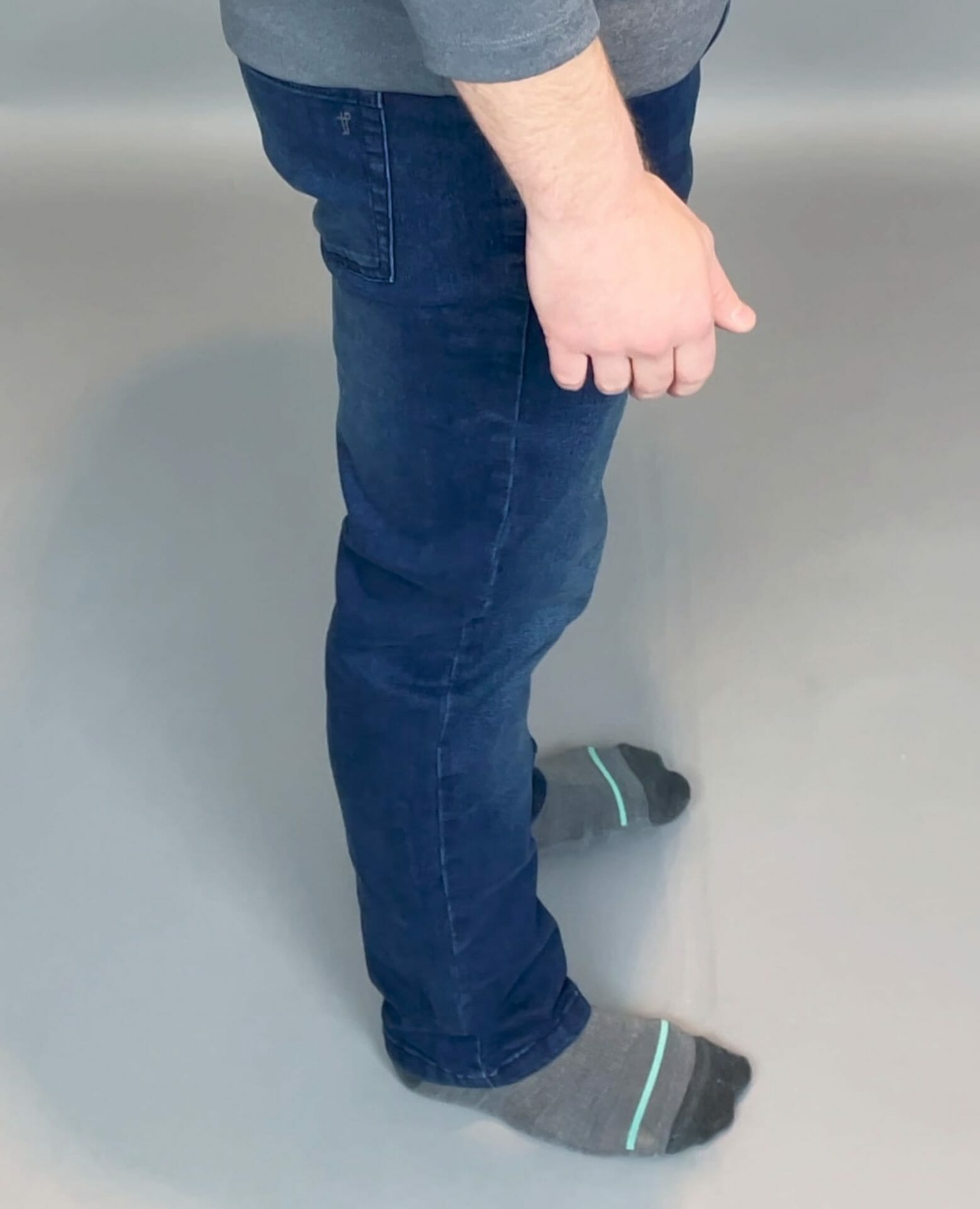 slim fit on the left, athletic fit on the right