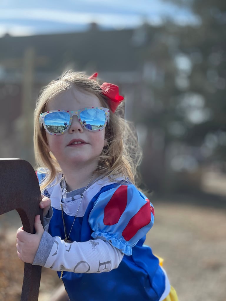 our snow white (toddler) in her sunglasses