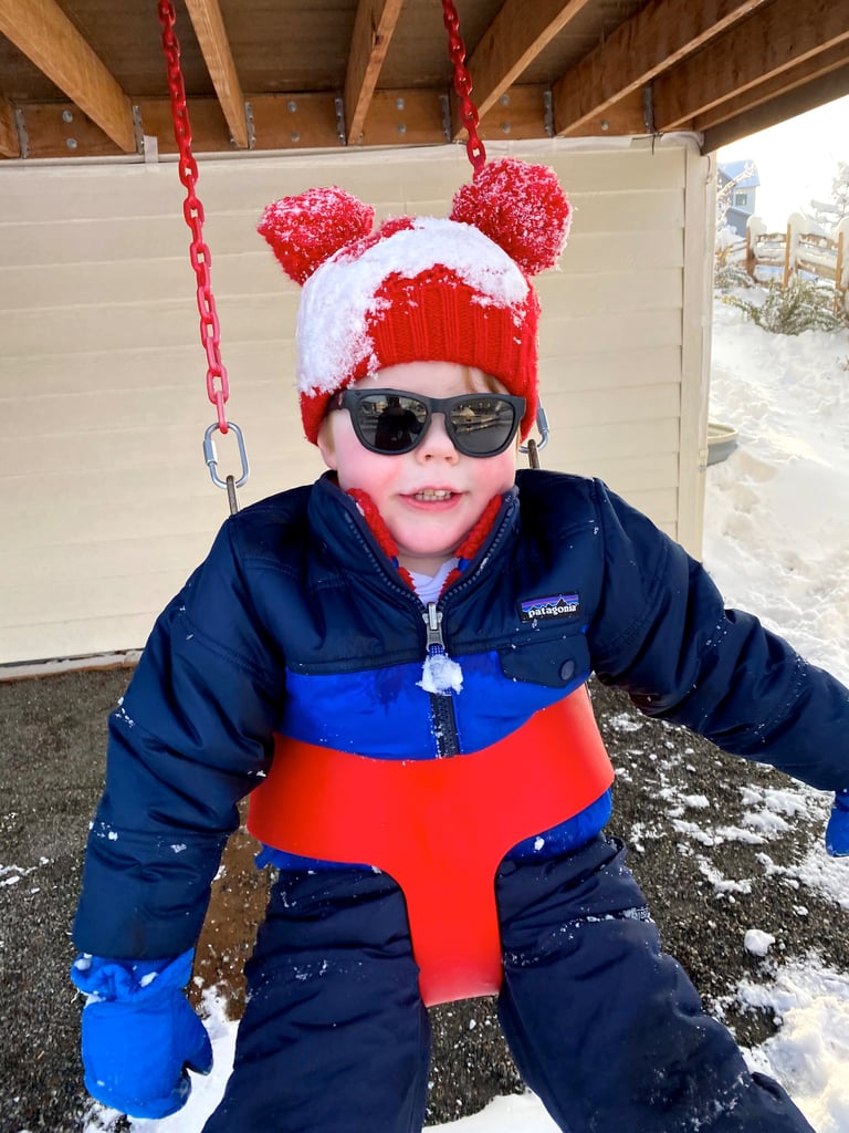 our year old, with the polarized mini shades