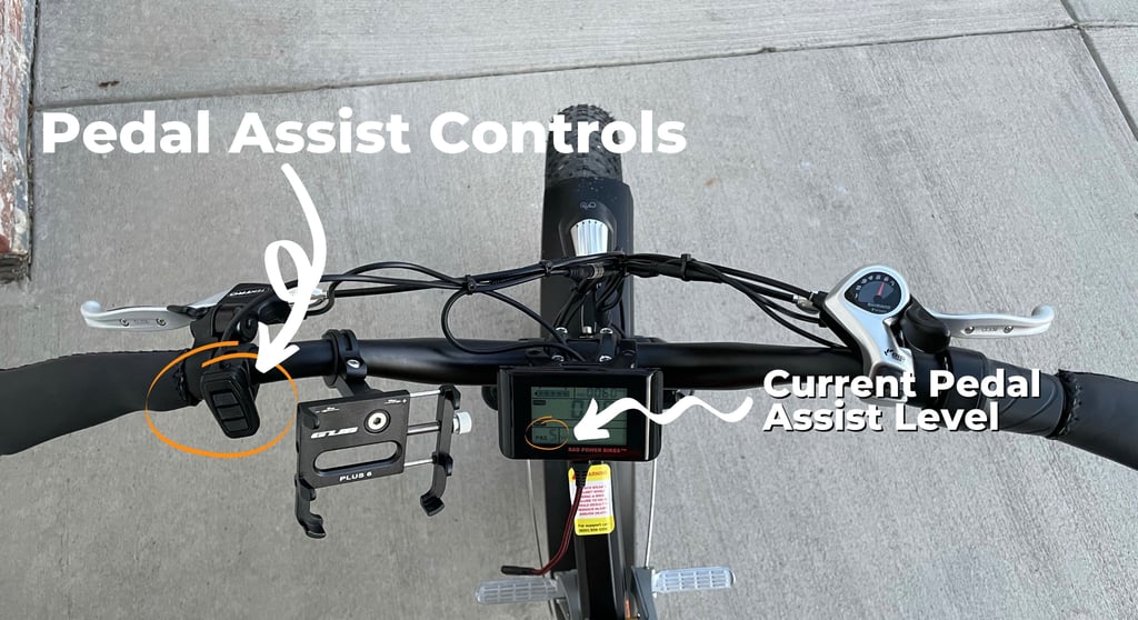 radrover pedal assist controls