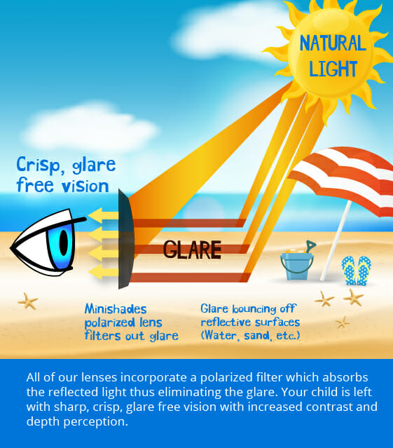 why polarized lenses? this graphic from polarized minishades explains it