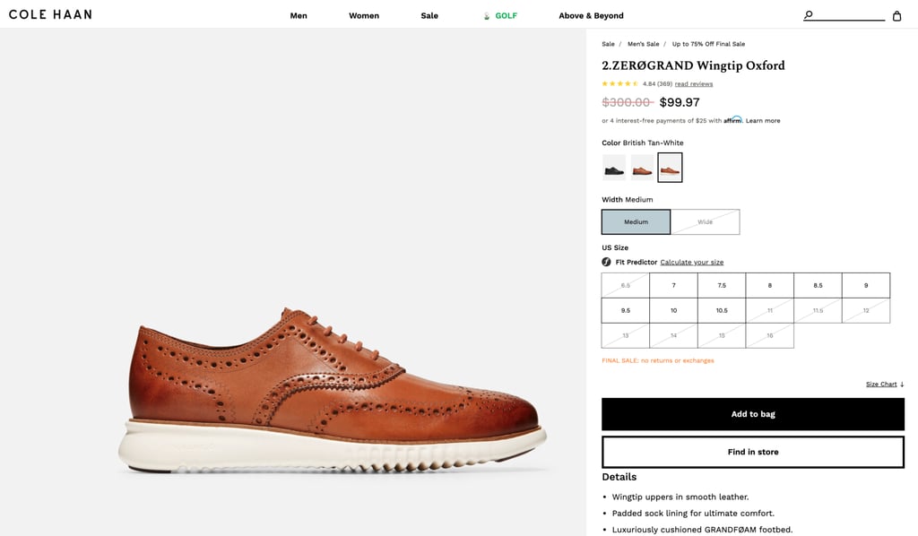 cole haan on sale