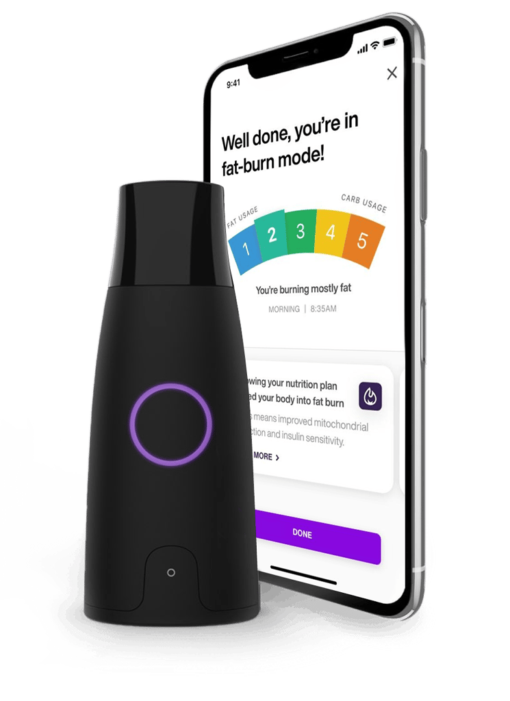 the lumen metabolism tracker is a smart device + incredible mobile app that helps your metabolism