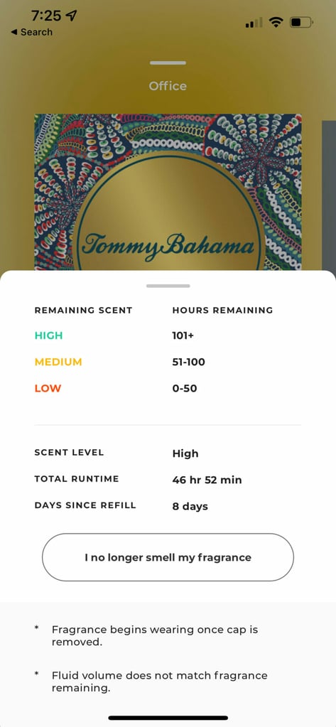 pura now tells you how much remaining scent is left in each fragrance