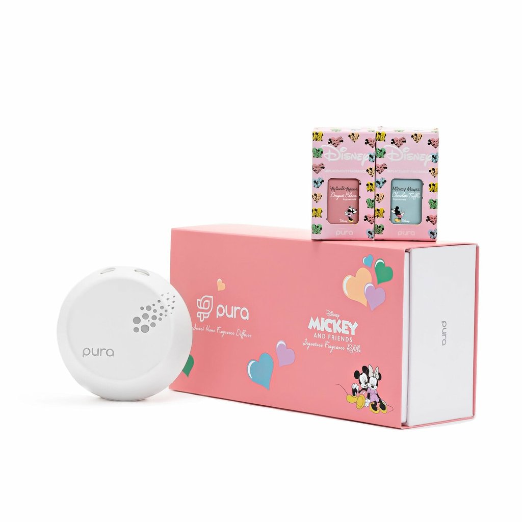 the mickey and friends gift set includes both a device and fragrances for your kids to love