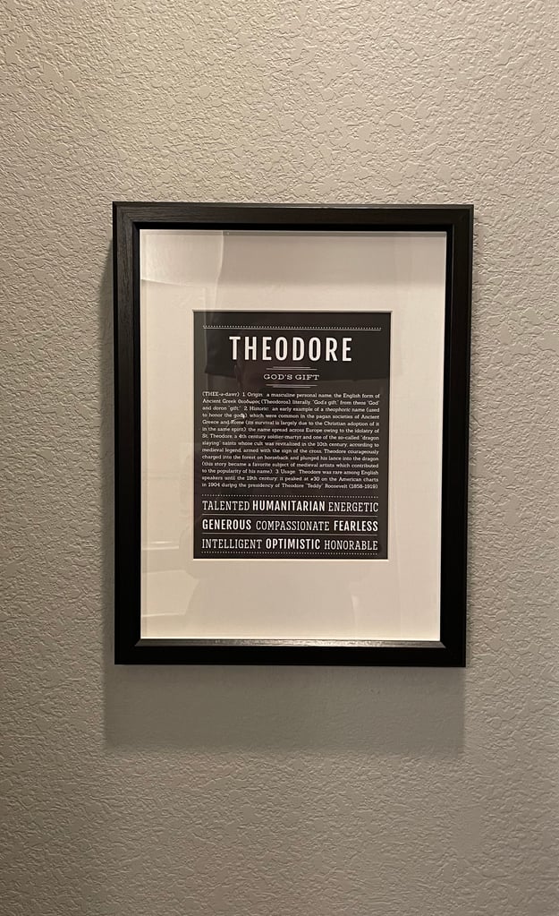a black frame with white text on it
