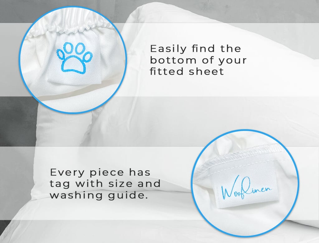 we love the tag to find the bottom of the fitted sheet! finally!!!!