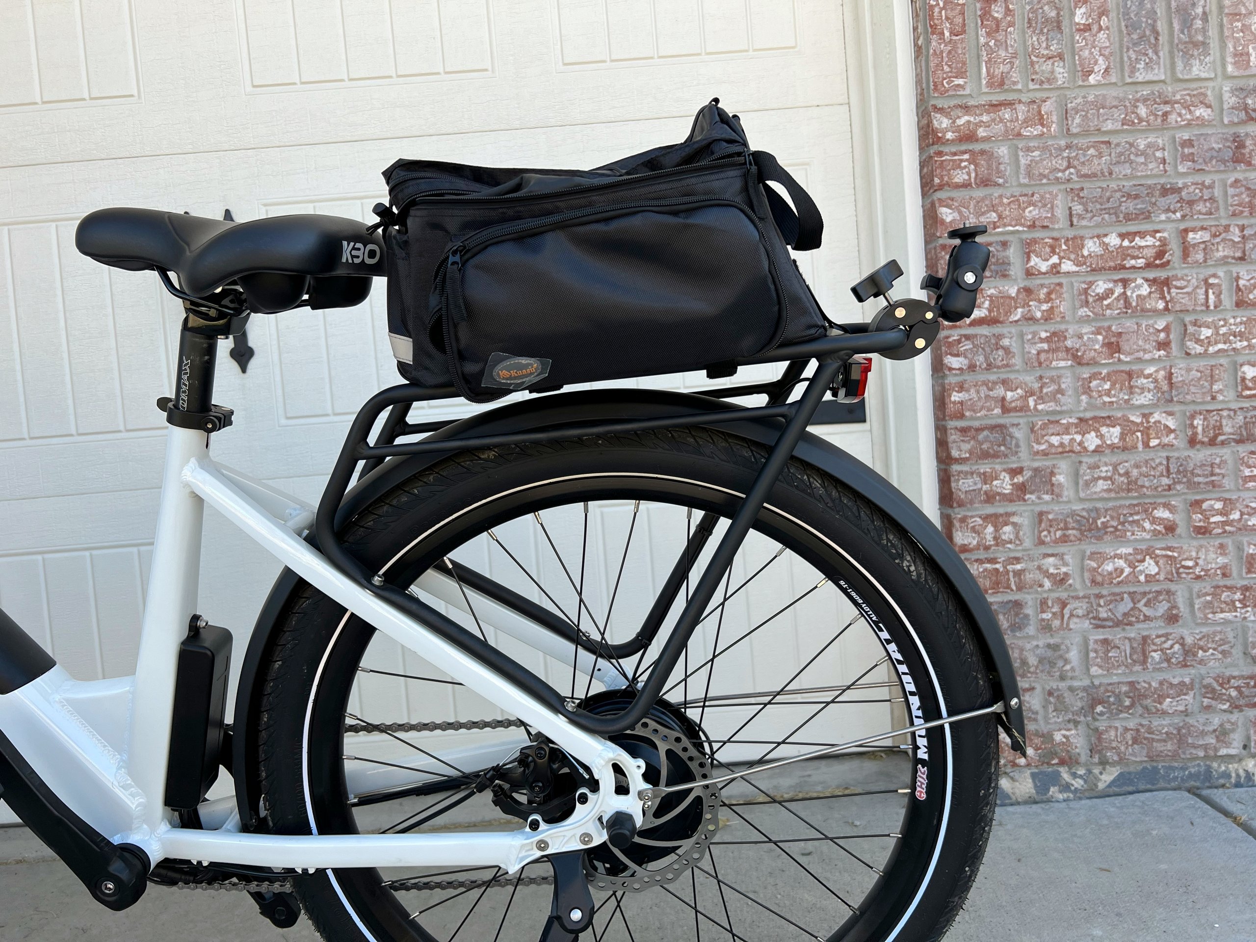 the rear rack (bike bag is not included)