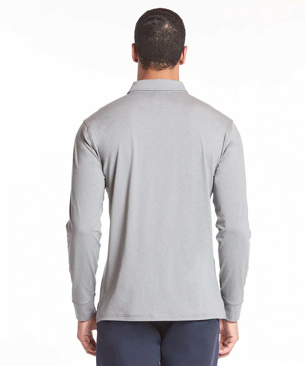 LongSleeveElevatePolo HeatherSteel PDP 3