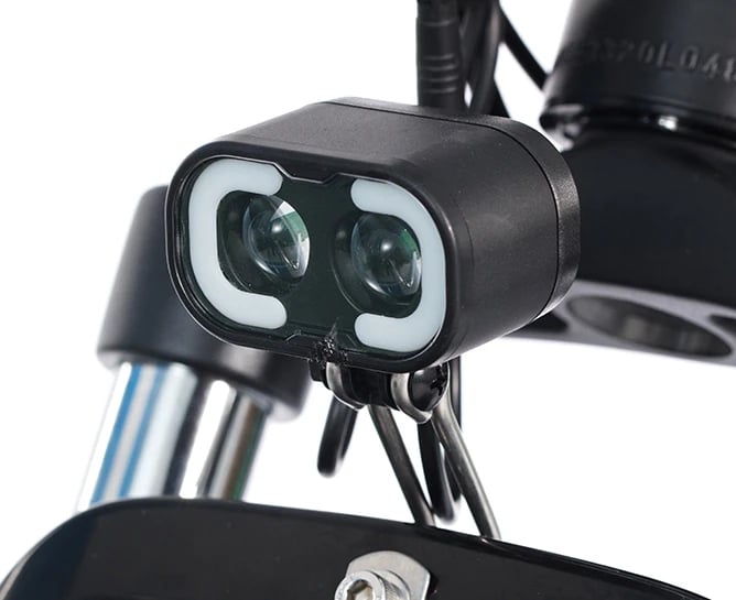 hjm toury ebike review: automatic sensing lights