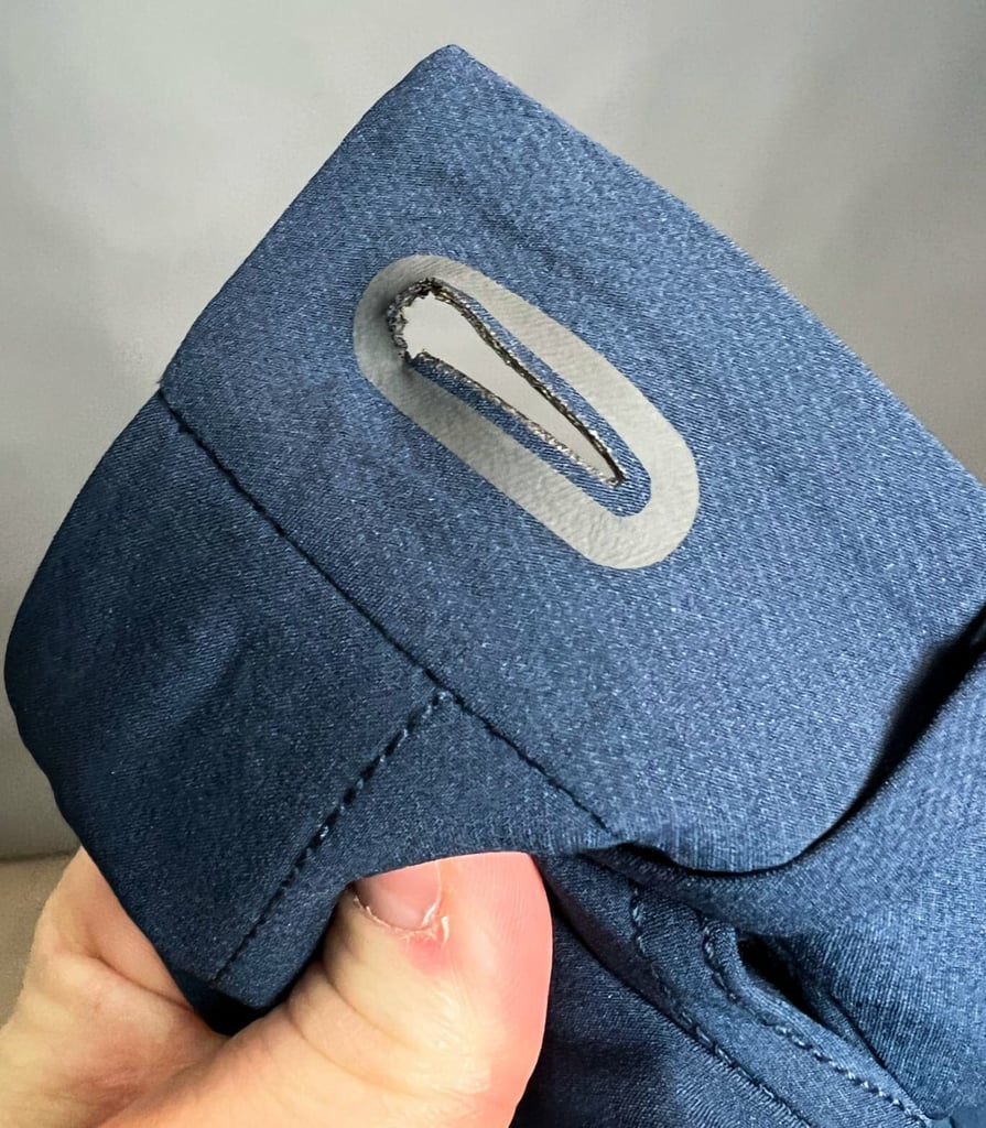 workday pant button hole