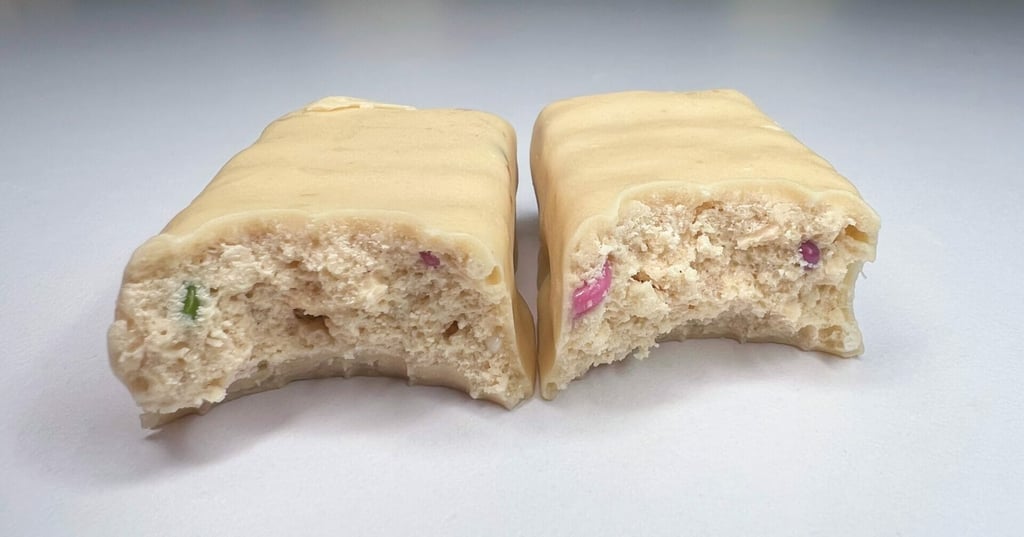 the birthday cake keto bars are filled with fun little specks
