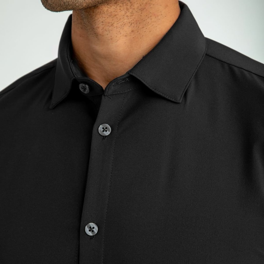 mizzen main performance dress shirt black