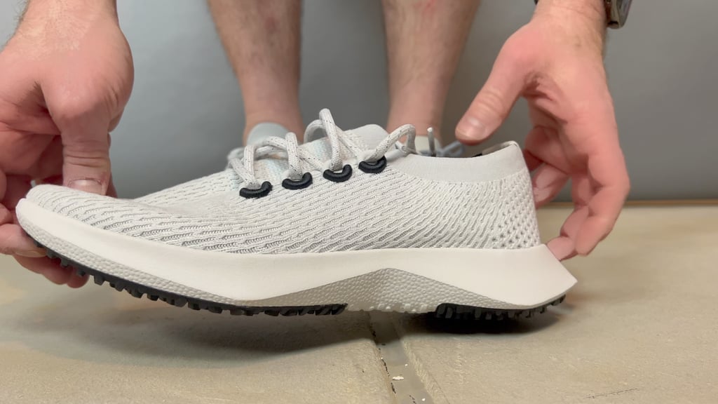the updated heel shape in the allbirds tree dasher