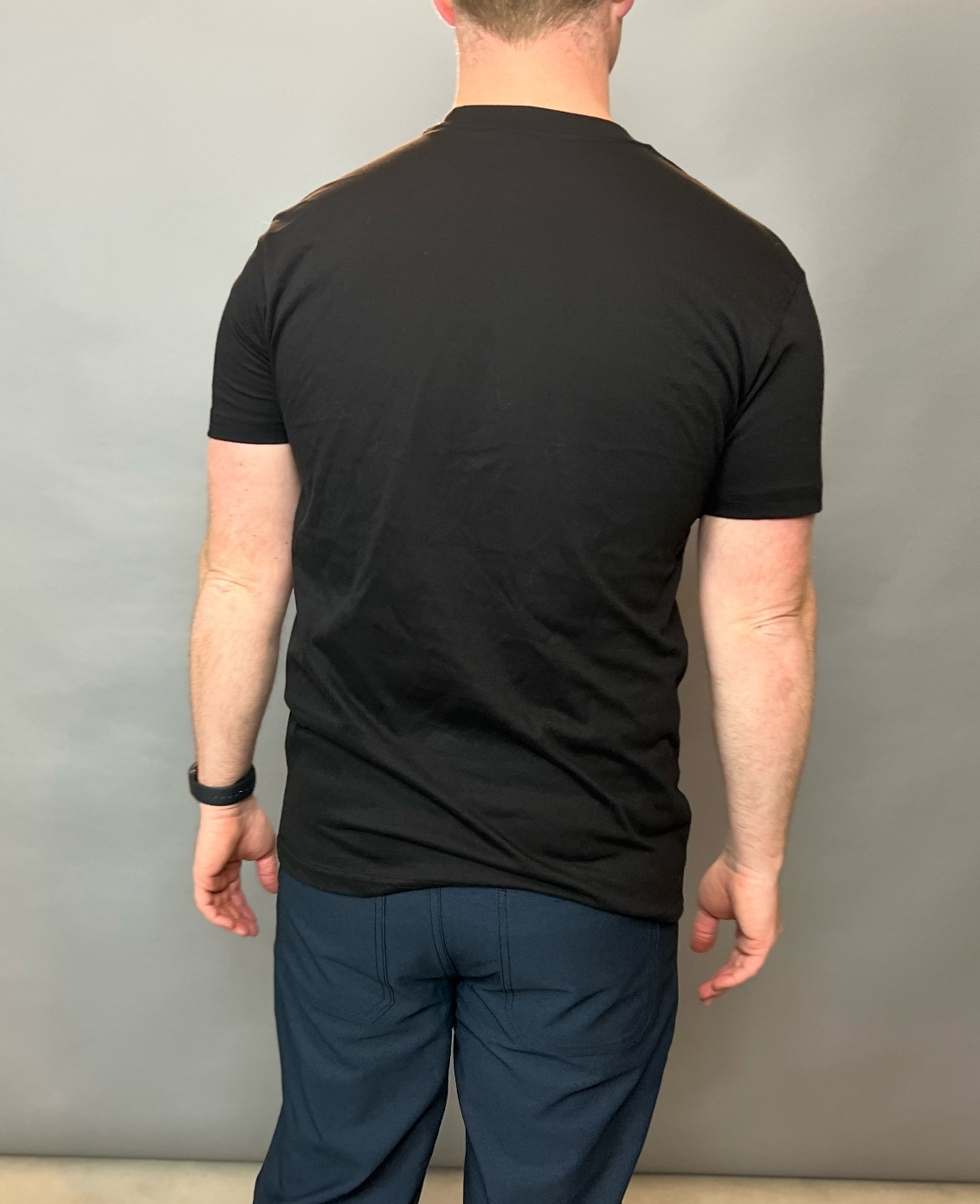 back of true classic crew t-shirt – pictured with ministry of supply pants, read our full
