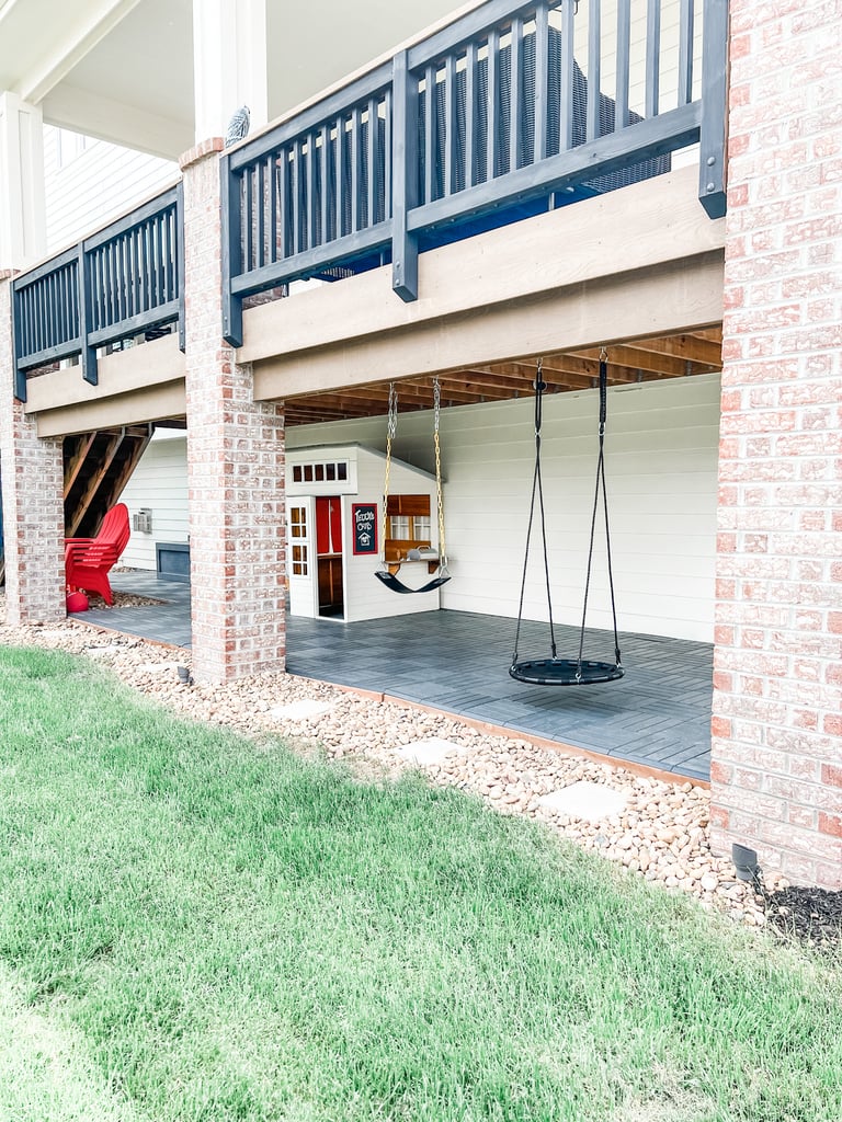 more than just grey plastic decking, it really pulls it all together below our back deck