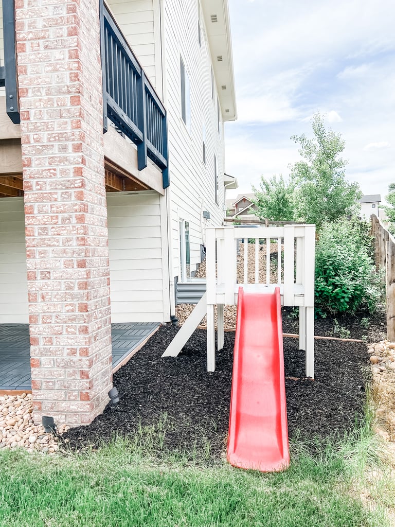 a slide in a yard