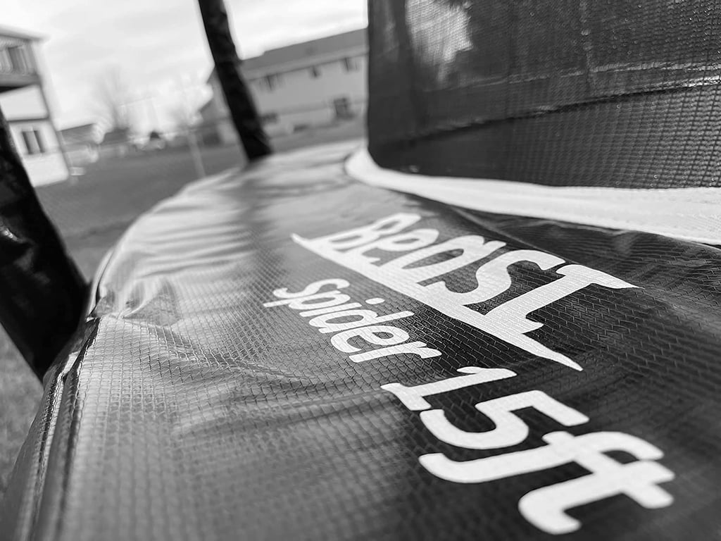 a close up of a trampoline