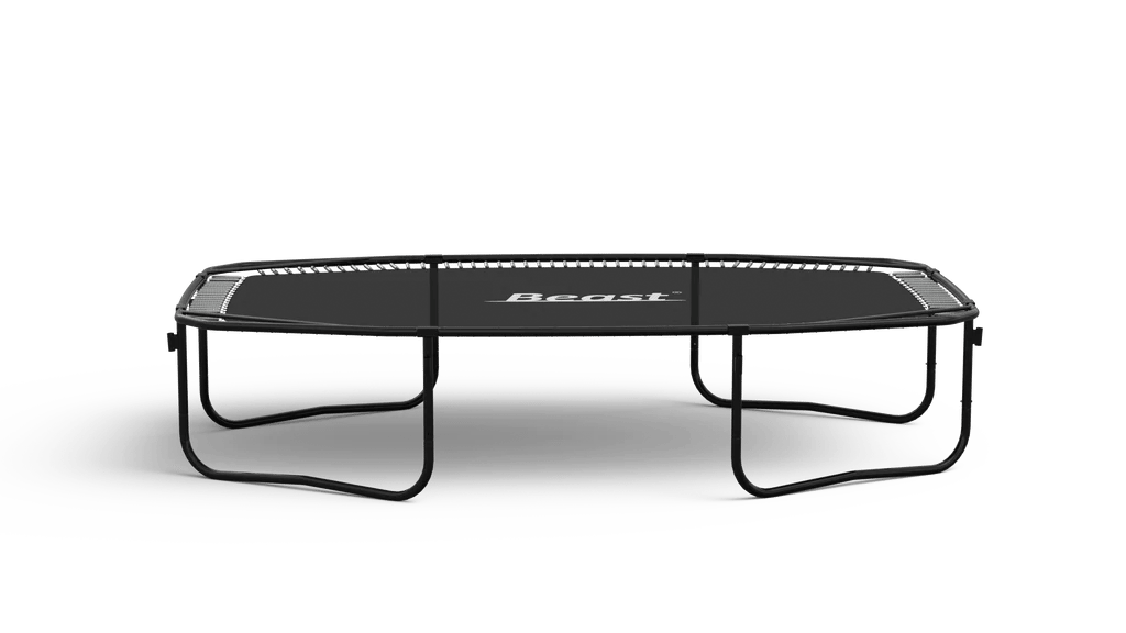 a trampoline with a black background