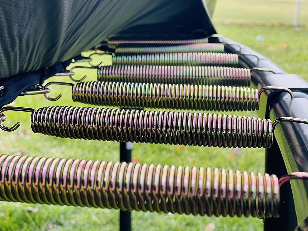 a close up of a trampoline