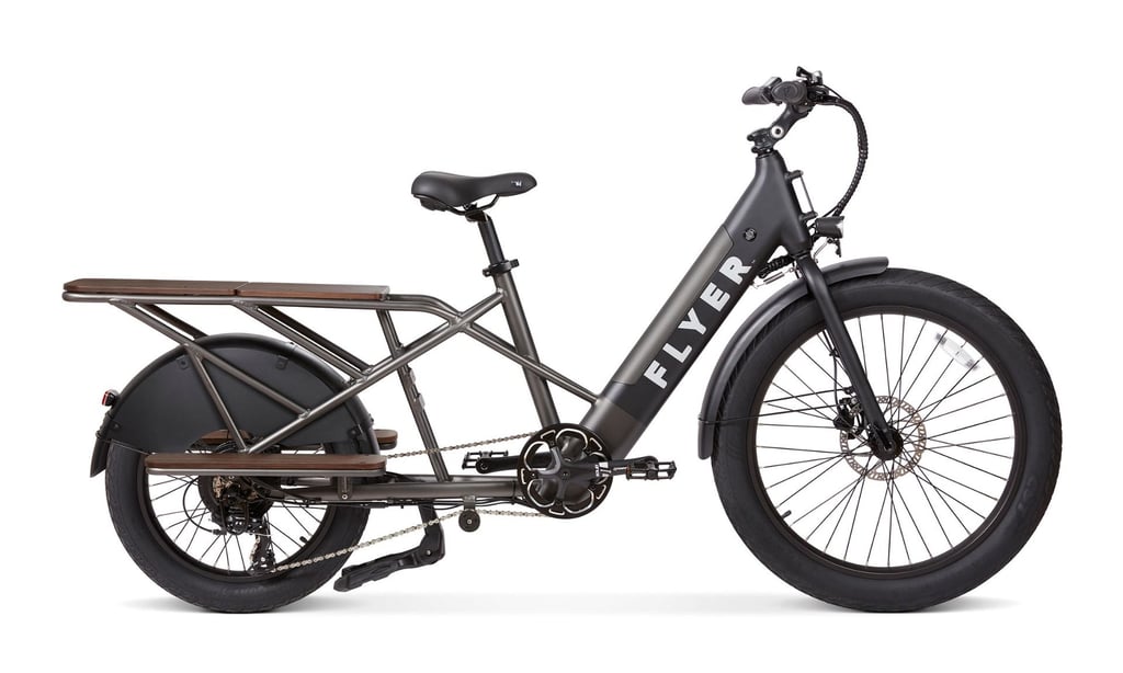 flyer l885 adult electric cargo bike black model hero profile