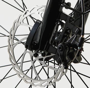 a close up of a bicycle wheel