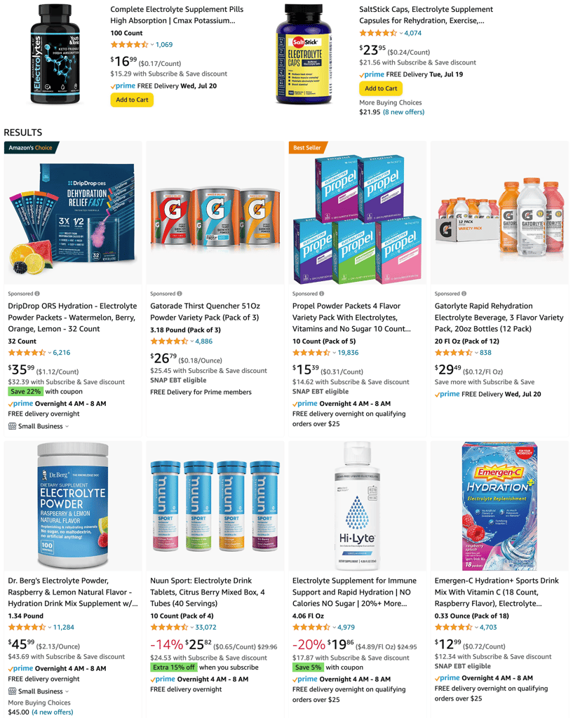 no shortage of keto electrolyte replacement options out there