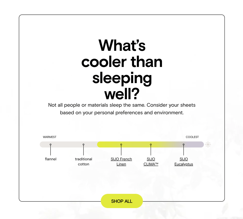 sijo – offers many different types of bedding!