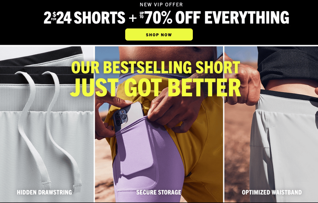 Fabletics: New VIP offer: $12 shorts