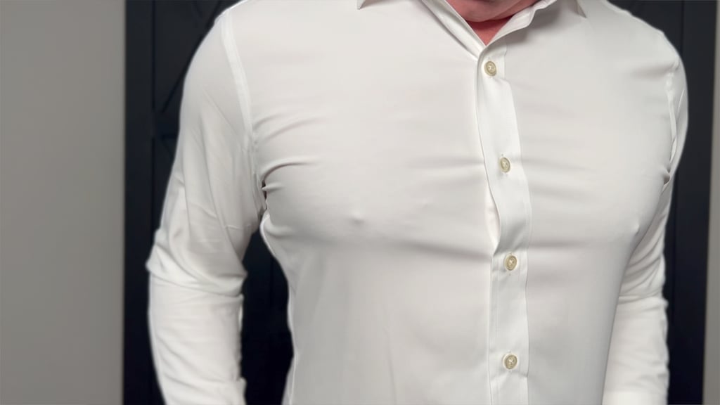 this is kinda hard to film, but you can see the hair poking through a little bit on this shirt