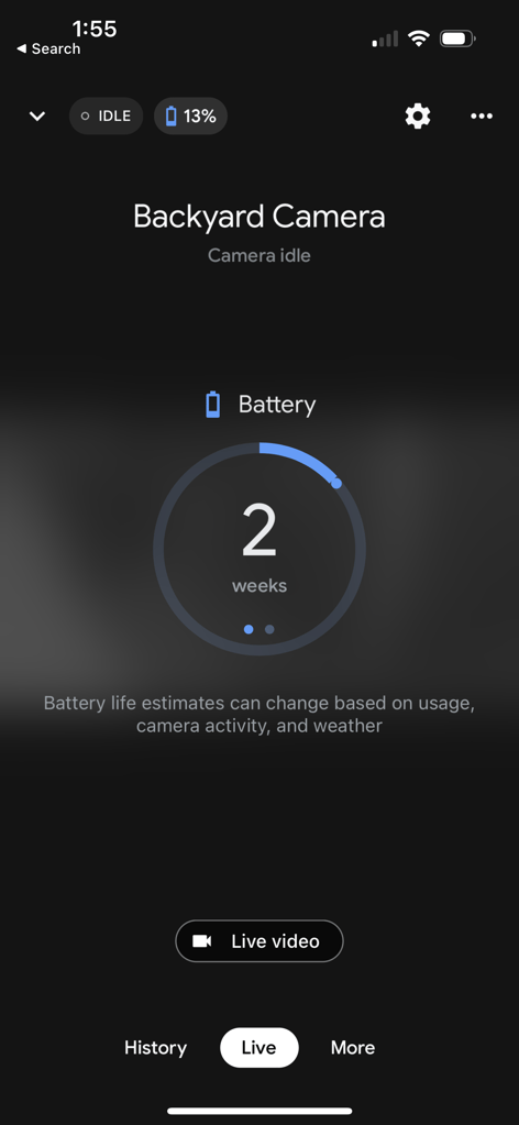 don’t have a solar panel for google nest cams? this is what you’ll see (not in the google nest app, but in the google home app)