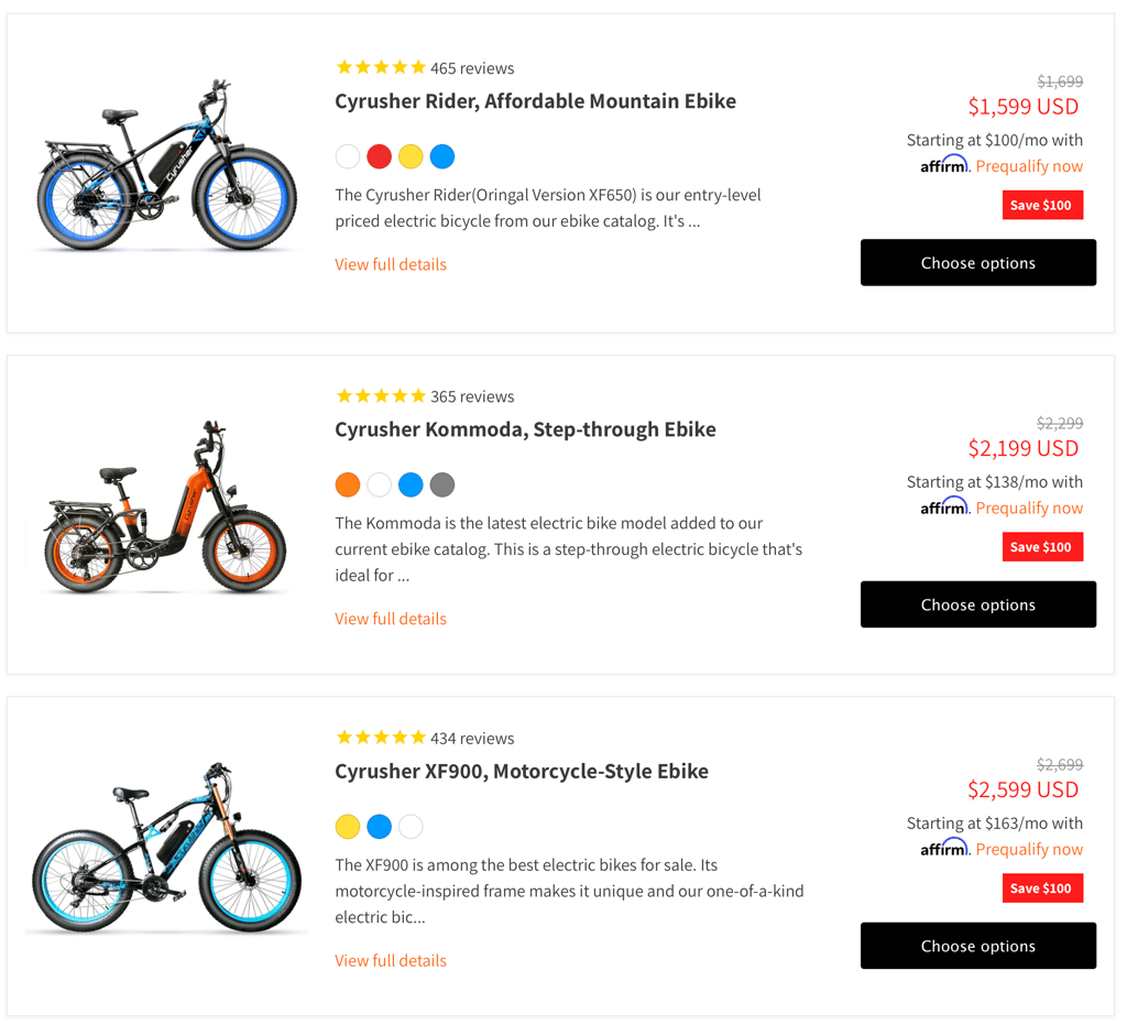 cyrusher ebikes