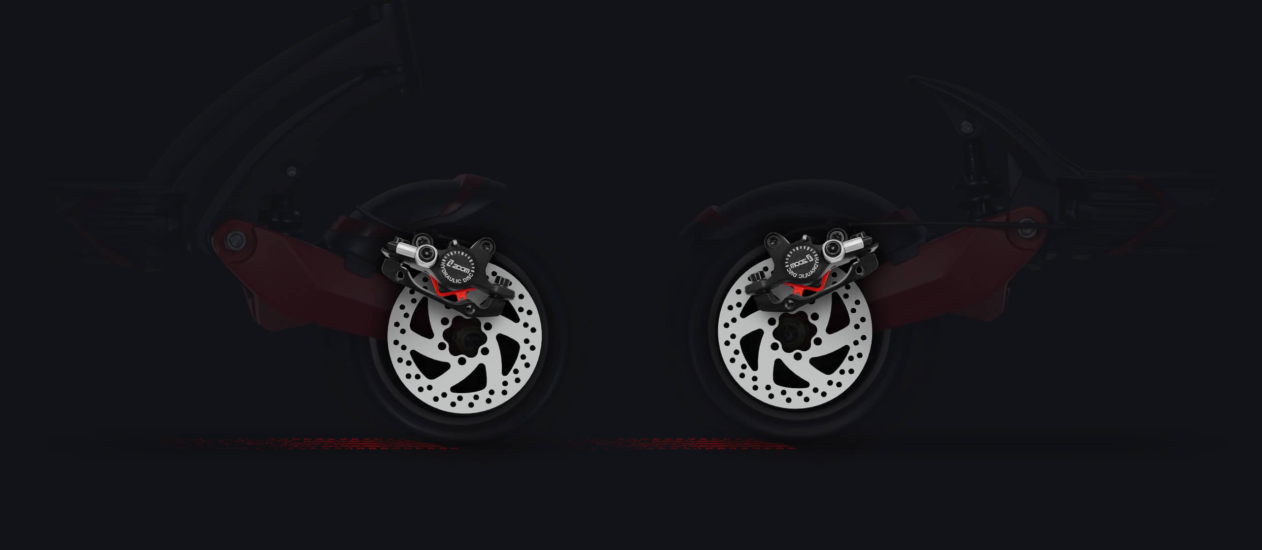 hydraulic disc brakes, plus an abs system = no trouble stopping at all