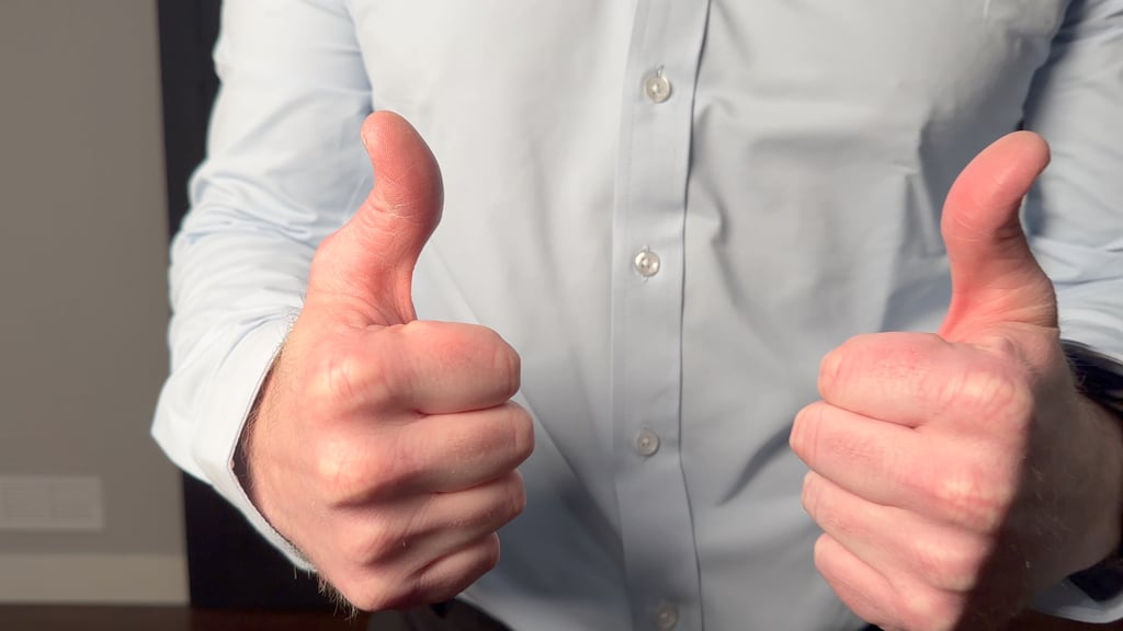 lenox dress shirt thumbs up