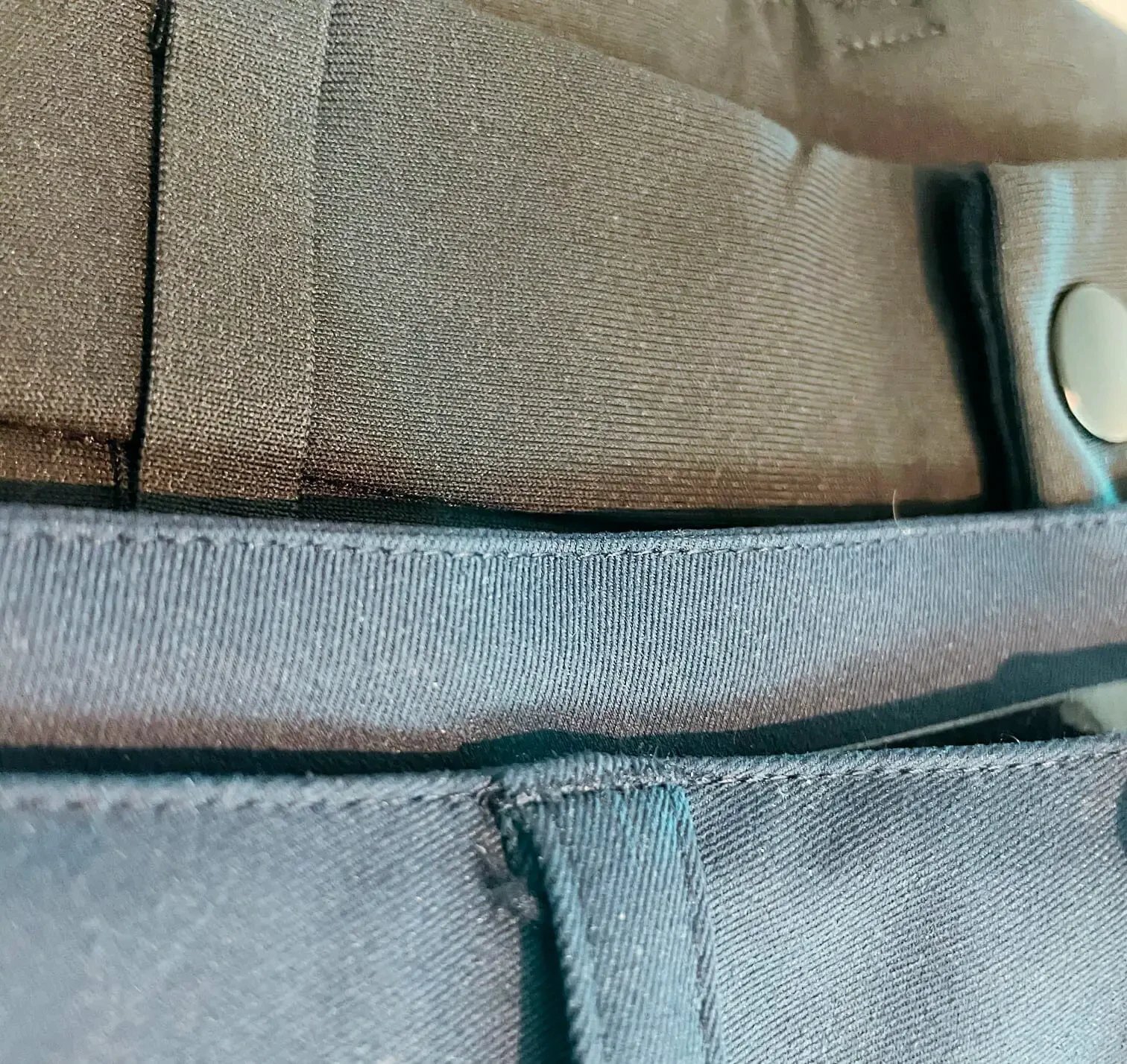 lululemon abc chinos on top, myles tour chinos on the bottom