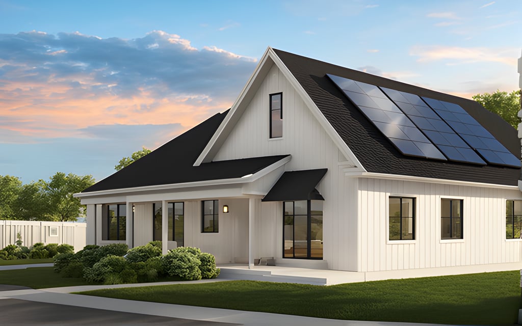 a more realistic usa home with solar panels 611375250