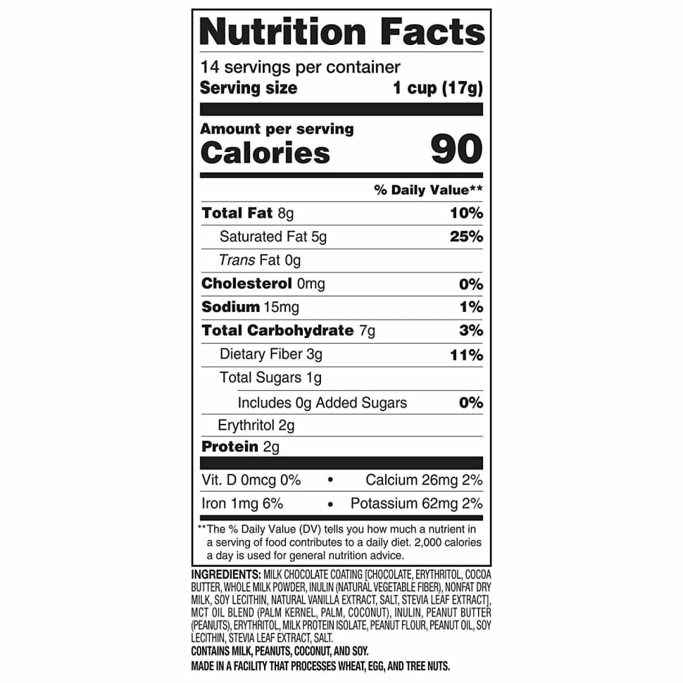 Keto Slim Fast Nutrition Facts - Low net carbs