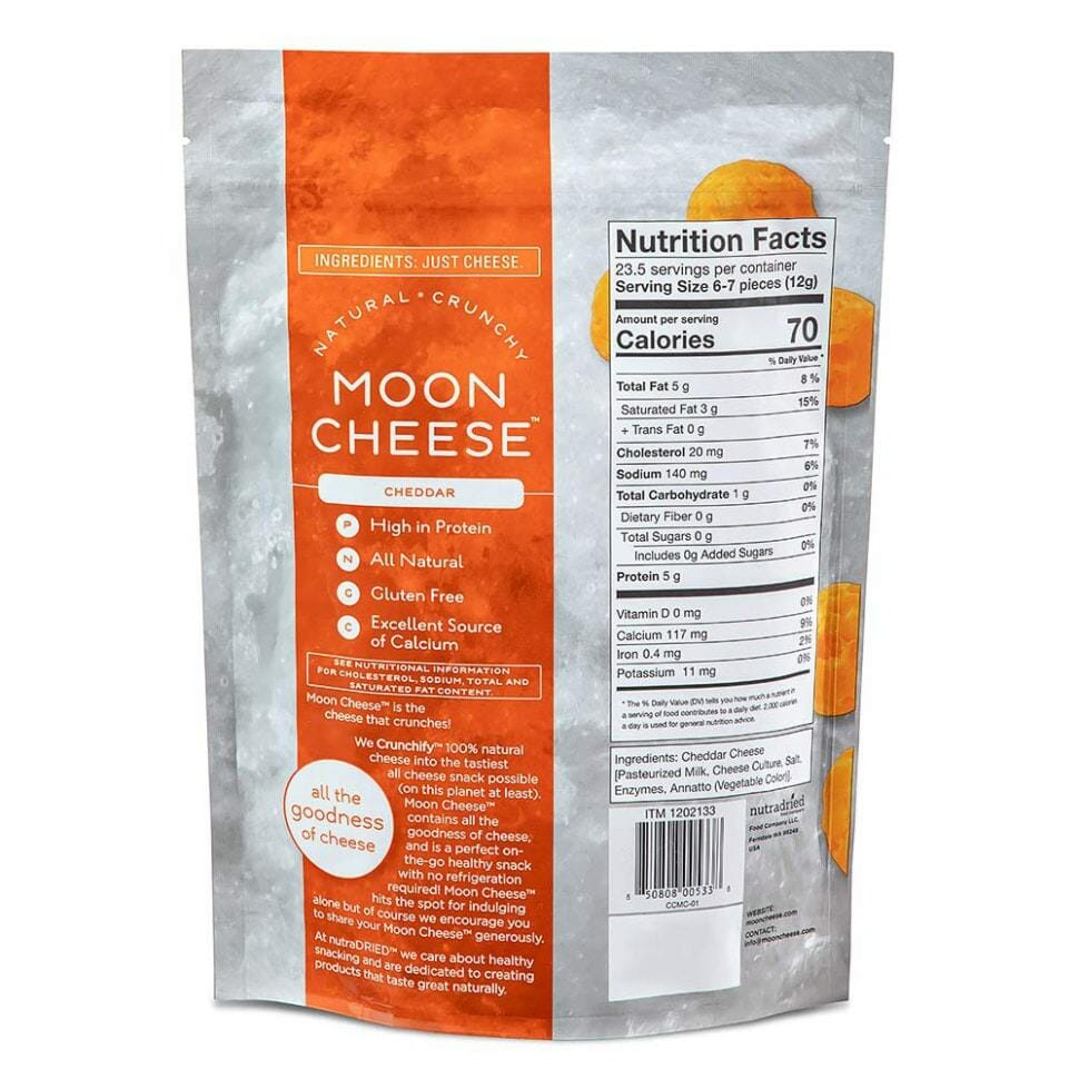 Moon Cheese Nutritional Facts: Only 1 total carb - perfect for keto