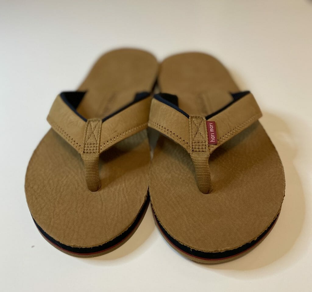 a pair of brown sandals