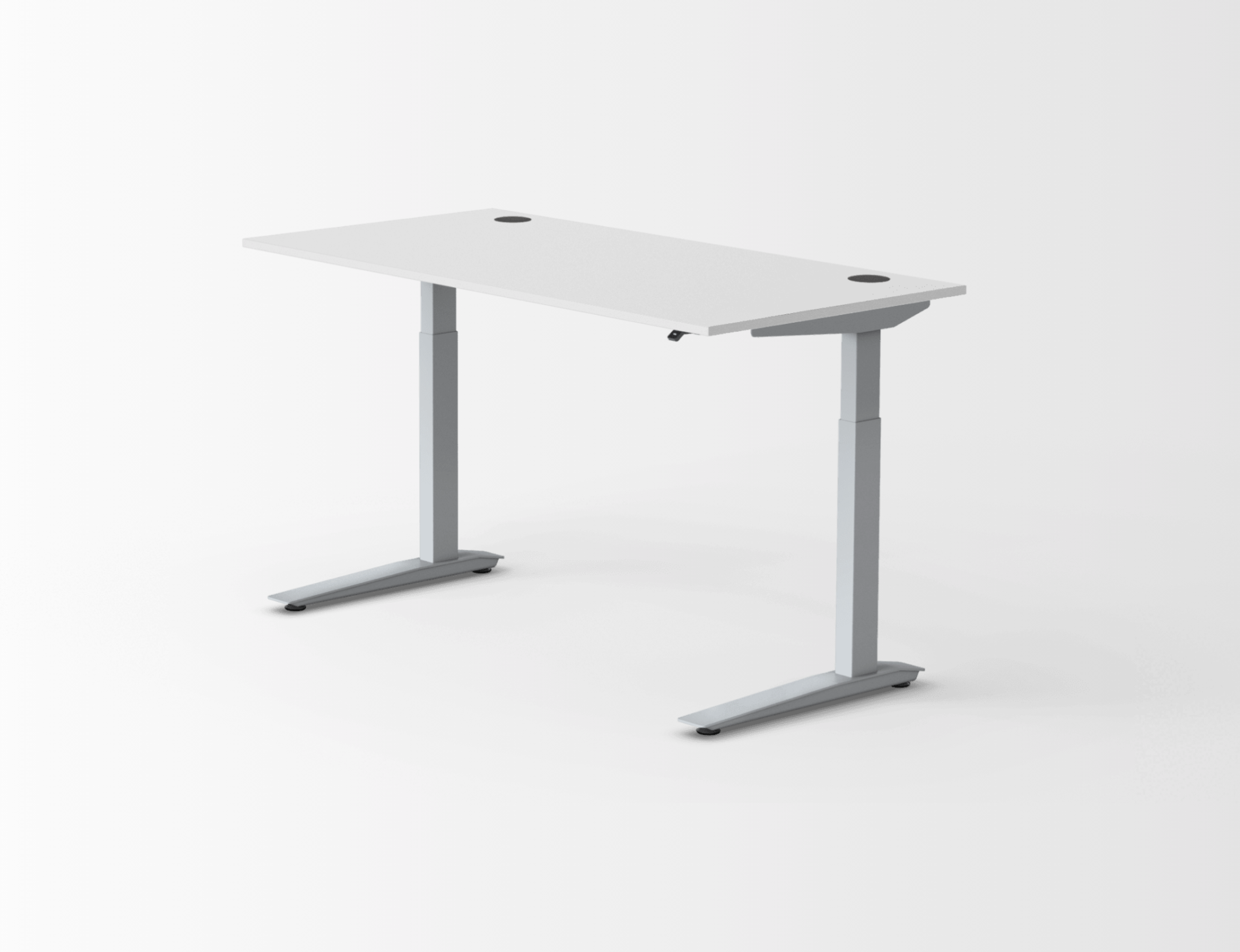 a white desk with two legs