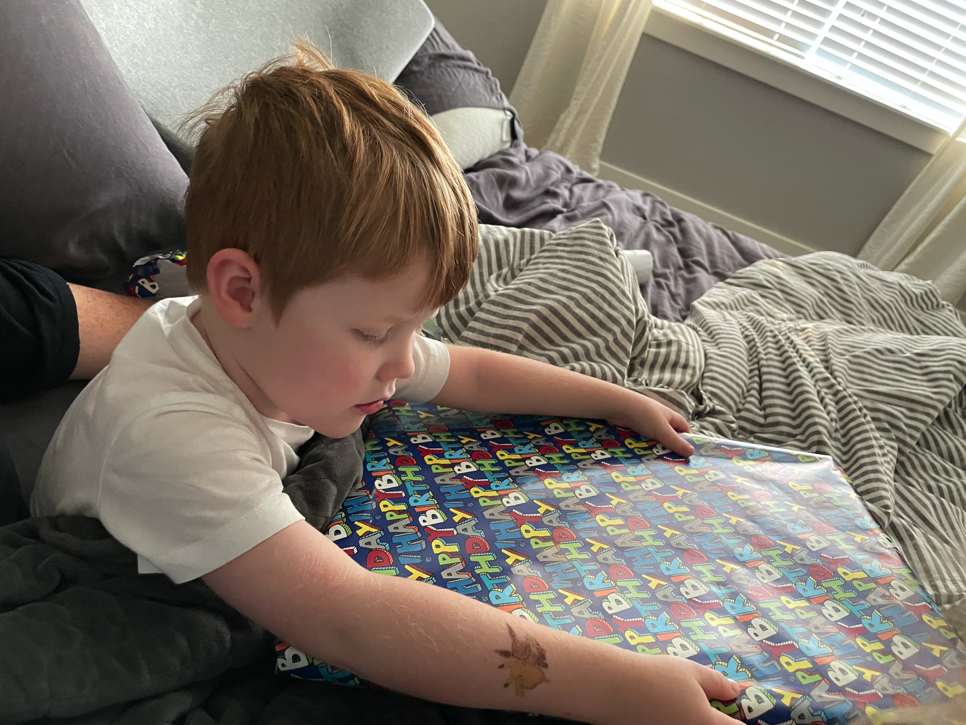 a child holding a present